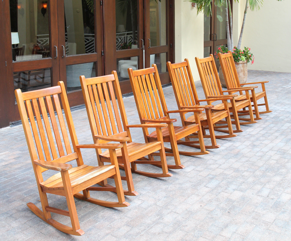 teak patio furniture at Hyatt Regency in Bonita Springs Florida